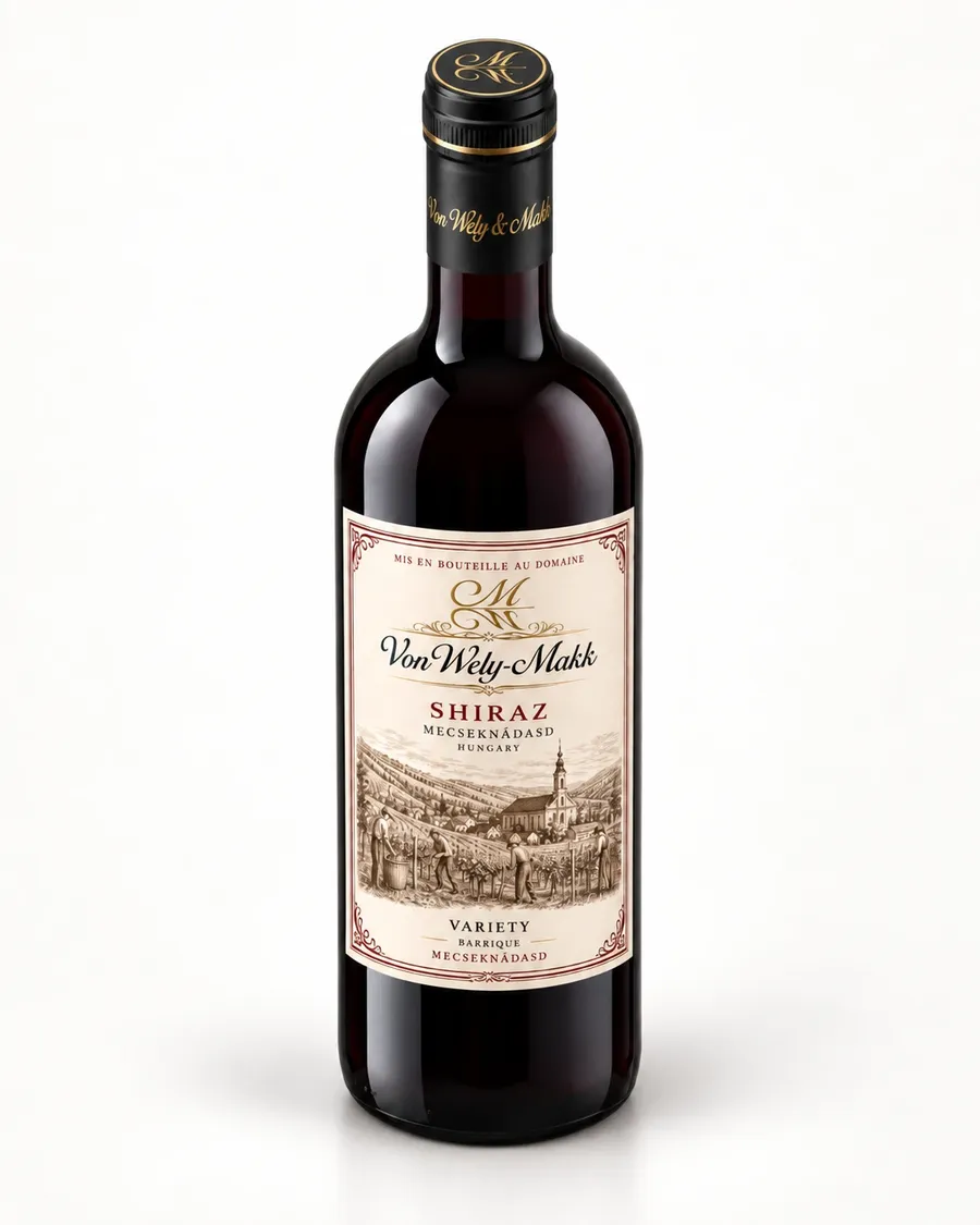 Fles Shiraz van VonWely-Makk